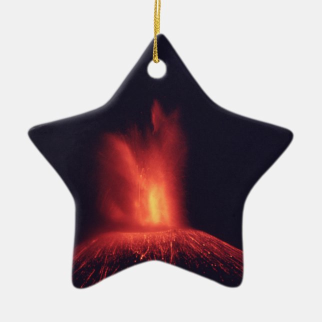 Ornamento del navidad de la estrella del volcán (Frente)