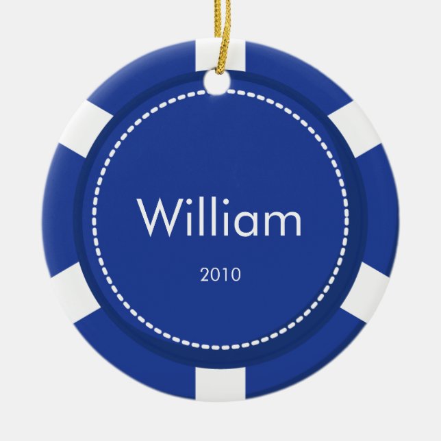 Ornamento del navidad de la ficha de póker (Frente)