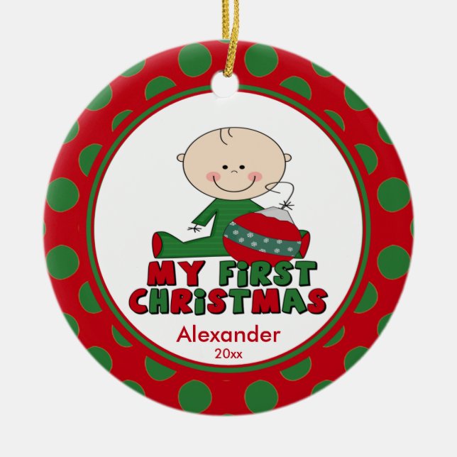 Ornamento del navidad de la figura bebé del (Frente)