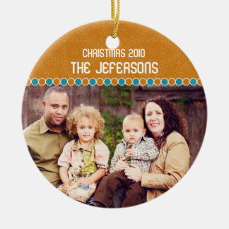 Ornamento del navidad de la foto de familia