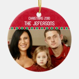 Ornamento del navidad de la foto de familia