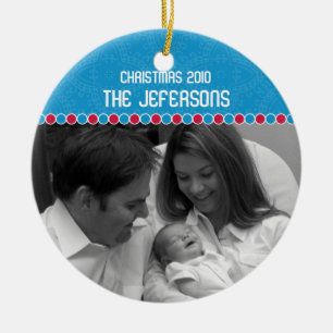 Ornamento del navidad de la foto de familia