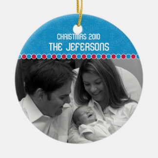Ornamento del navidad de la foto de familia
