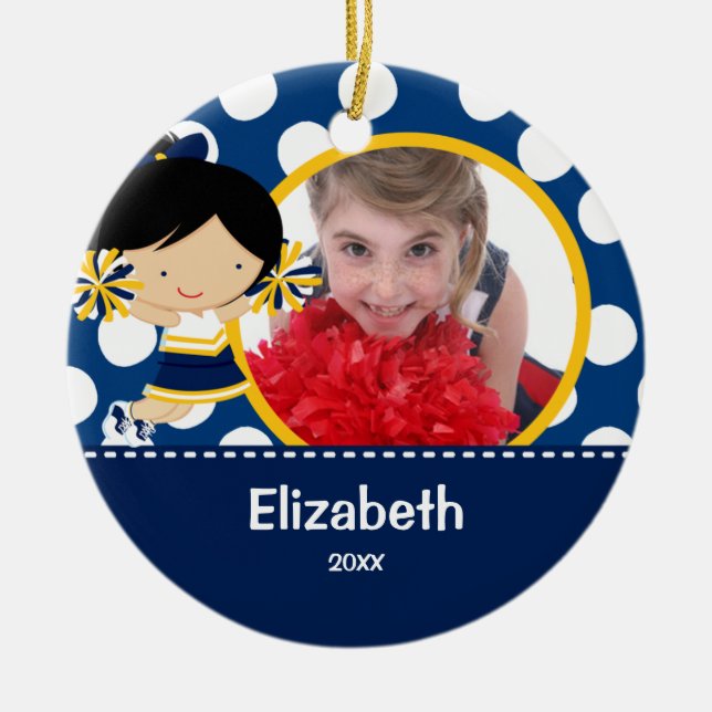 Ornamento del navidad de la foto de la alegría de (Frente)