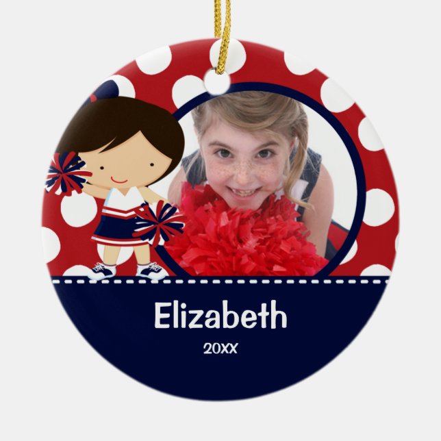 Ornamento del navidad de la foto de la alegría de (Frente)