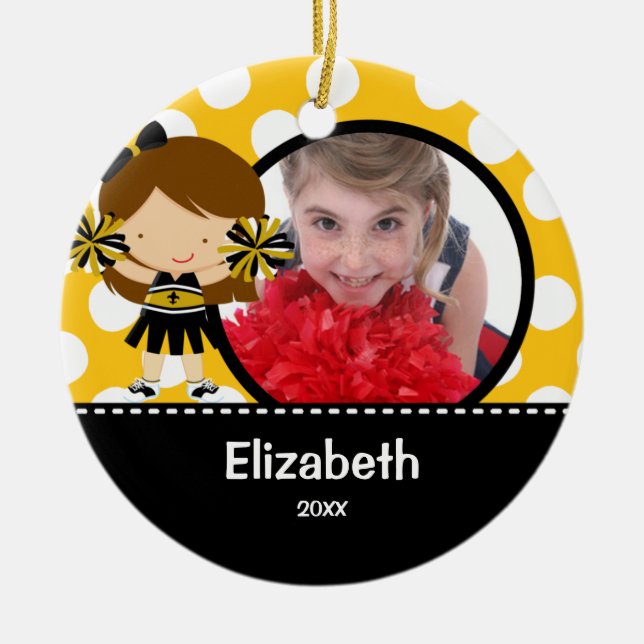 Ornamento del navidad de la foto de la alegría de (Frente)