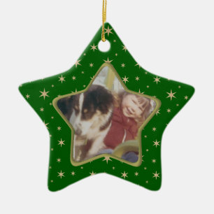 Ornamento del navidad de la foto de la estrella