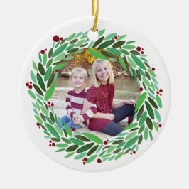 Ornamento del navidad de la foto de la guirnalda