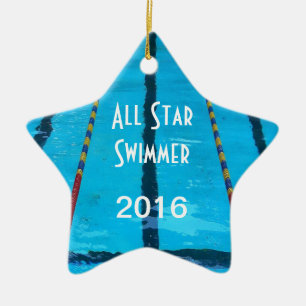 Ornamento del navidad de la foto del nadador