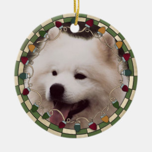 Ornamento del navidad de la foto del perro casero