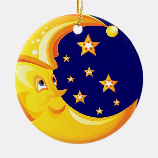 Ornamento del navidad de la luna (Frente)