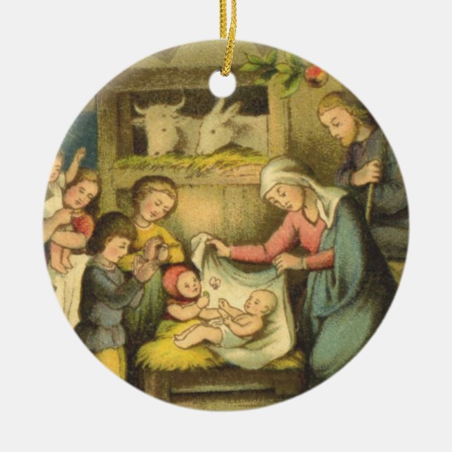 Ornamento del navidad de la natividad del (Frente)