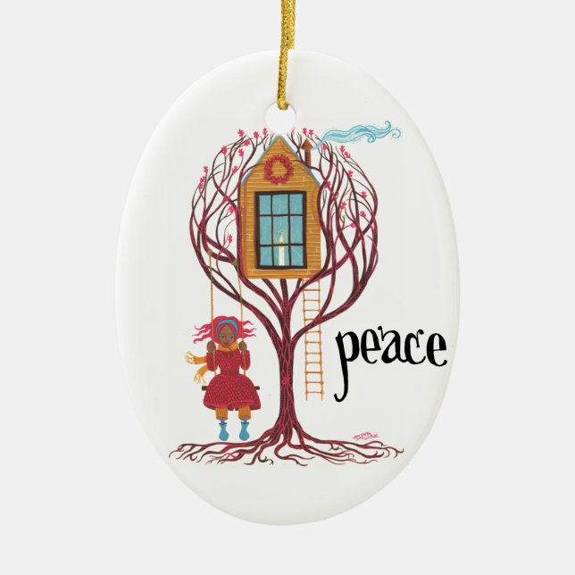 Ornamento del navidad de la "paz" (Frente)