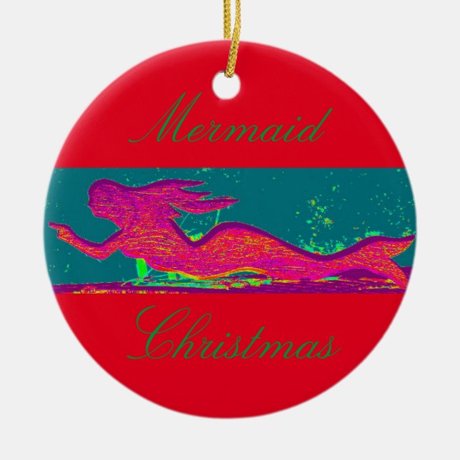 ornamento del navidad de la sirena (Frente)