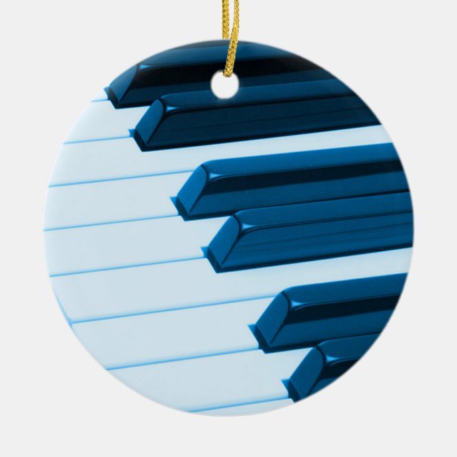 Ornamento del navidad de las llaves del piano o (Frente)