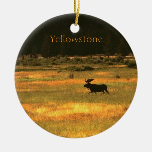 Ornamento del navidad de los alces de Yellowstone (Frente)