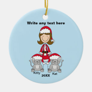 Ornamento del navidad de los gatos de señora With