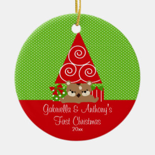 Ornamento del navidad de los gemelos del bebé del