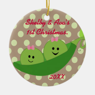 Ornamento del navidad de los gemelos del chica