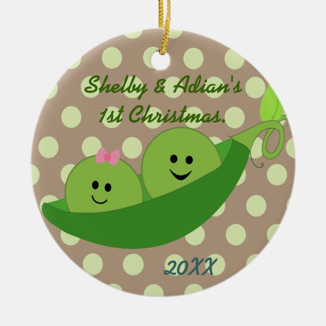 Ornamento del navidad de los gemelos del chica del (Frente)