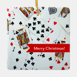 Ornamento del navidad de los naipes