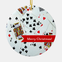 Ornamento del navidad de los naipes