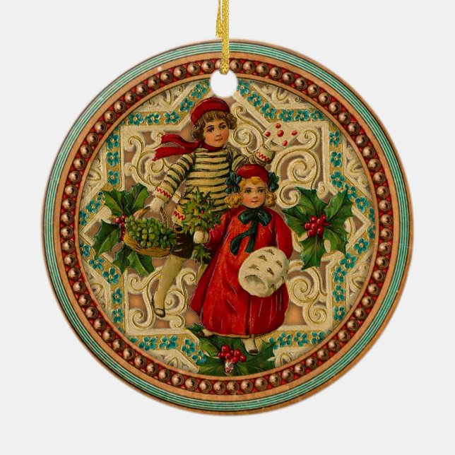 Ornamento del navidad de los niños del Victorian (Atrás)