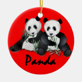 Ornamento del navidad de los osos de panda gigante