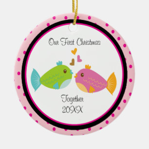Ornamento del navidad de los pares de los pescados