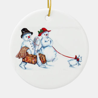 Ornamento del navidad de los pares del muñeco de