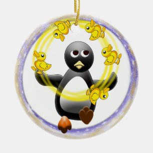 ORNAMENTO DEL NAVIDAD DE LOS PATOS DEL PINGÜINO