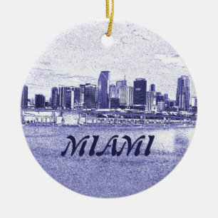 Ornamento del navidad de los rascacielos de Miami