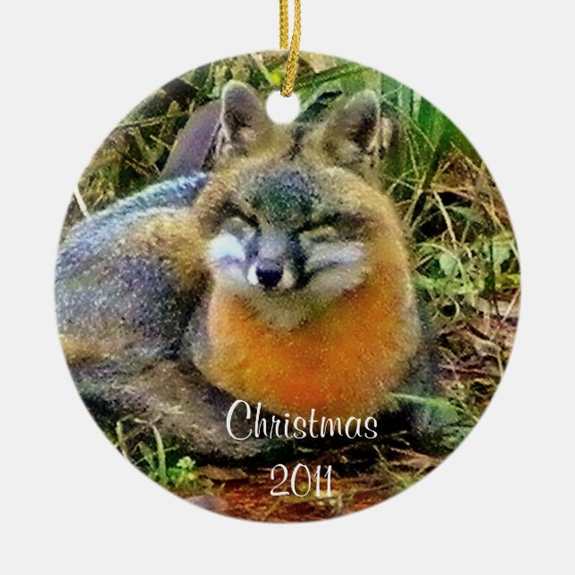 Ornamento del navidad de los zorros el dormir (Frente)