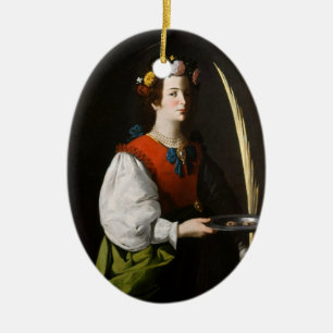 Ornamento del navidad de Lucy del santo