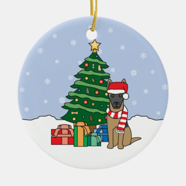 Ornamento del navidad de Malinois del belga (Frente)