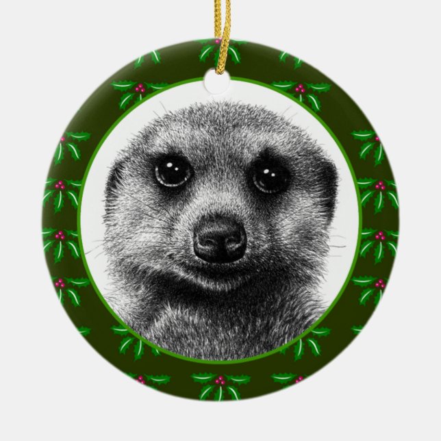 Ornamento del navidad de Meerkat (Frente)
