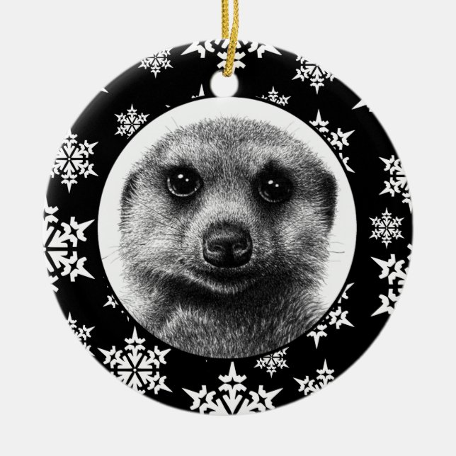 Ornamento del navidad de Meerkat (Frente)