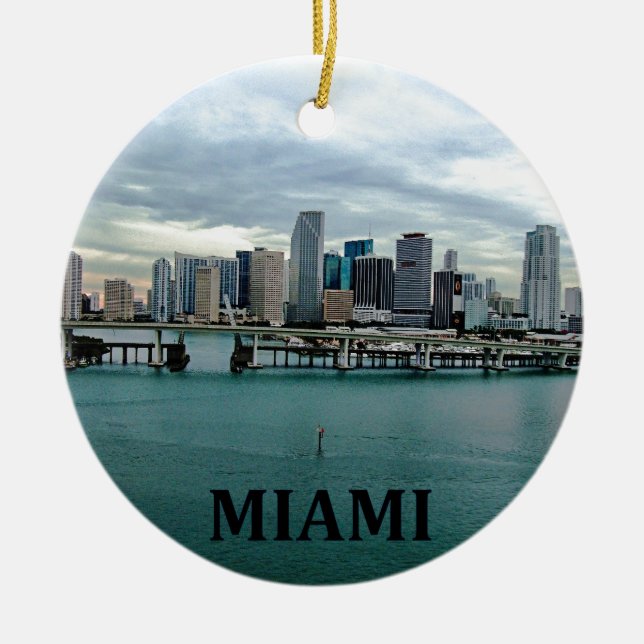 Ornamento del navidad de Miami la Florida (Frente)