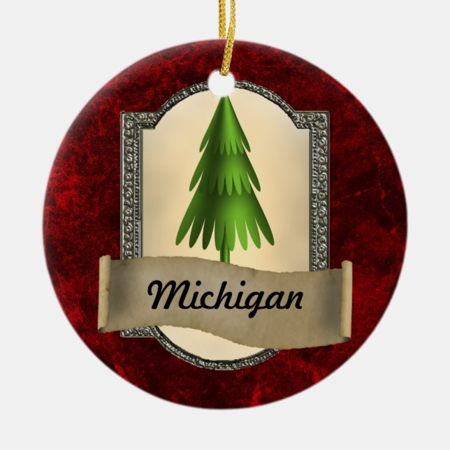 Ornamento del navidad de Michigan (Frente)