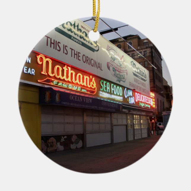 Ornamento del navidad de Nathans Coney Island (Frente)