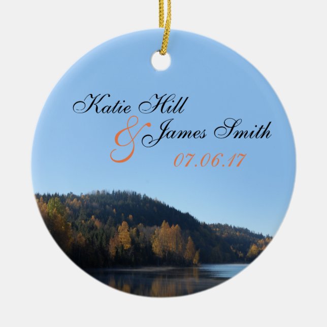 Ornamento del navidad de novia y del novio (Frente)