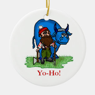 Ornamento del navidad de Paul Bunyan o del leñado