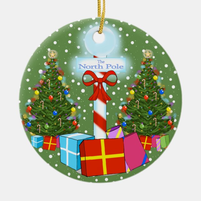 Ornamento del navidad de Polo Norte (Frente)