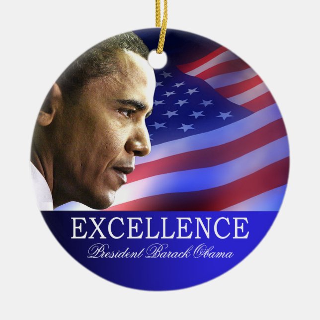 Ornamento del navidad de presidente Barack Obama (Frente)