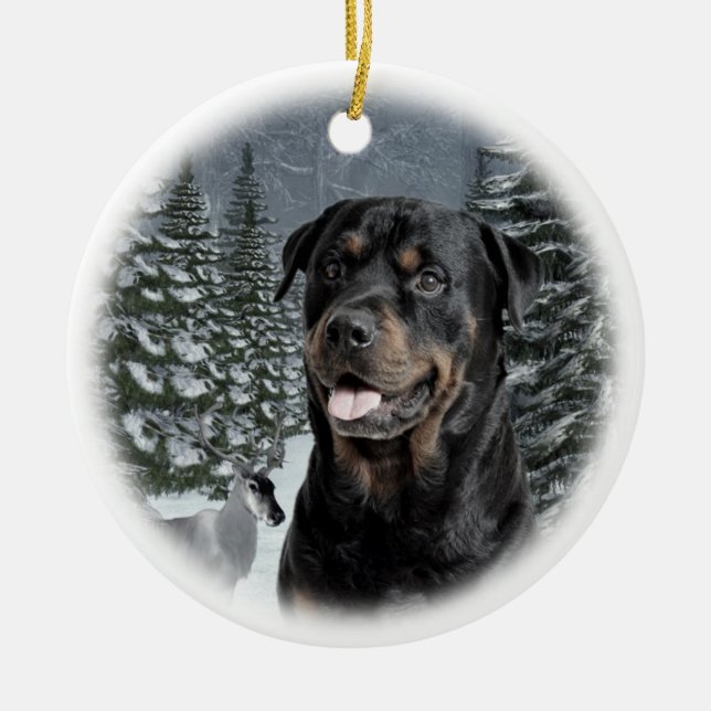 Ornamento del navidad de Rottie (Frente)