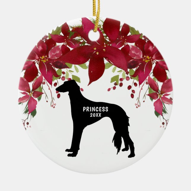 Ornamento del navidad de Saluki (Frente)