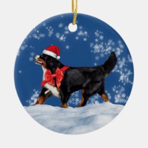 Ornamento del navidad de Santa del perro de