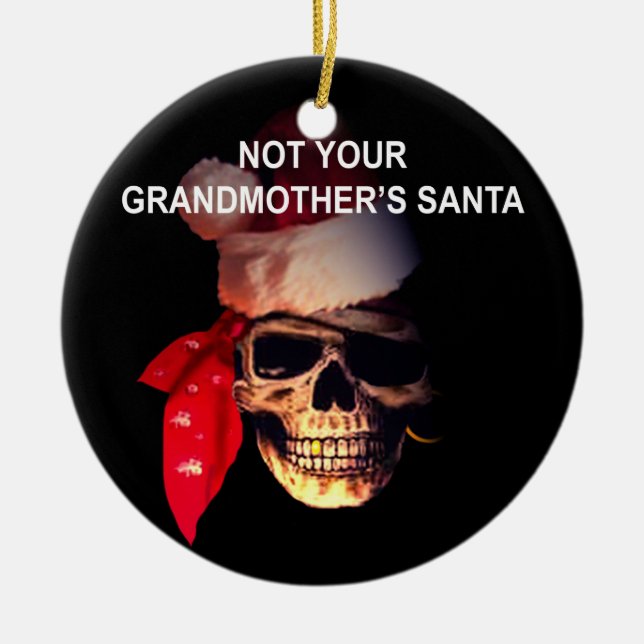 Ornamento del navidad de Santa del pirata (Frente)