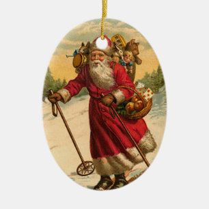 Ornamento del navidad de Santa del Victorian