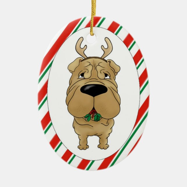 Ornamento del navidad de Shar-Pei (Frente)